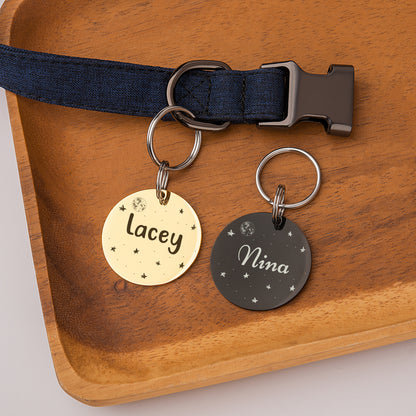 Round Space Pet ID Tag