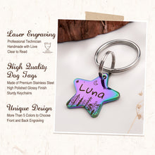 Load image into Gallery viewer, Personalized Star Shaped Woods and Night Sky Pet ID Dog Tag
