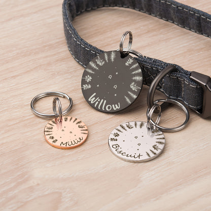 Round Stargazing Pet ID Dog Tag