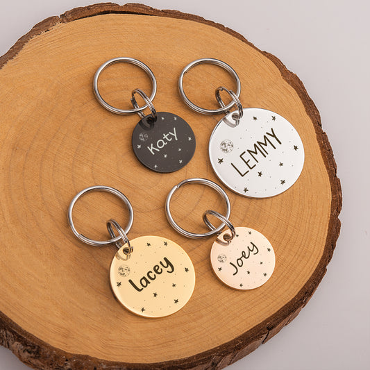 Round Space Pet ID Tag