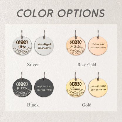 Round Moon Phase Pet ID Tag