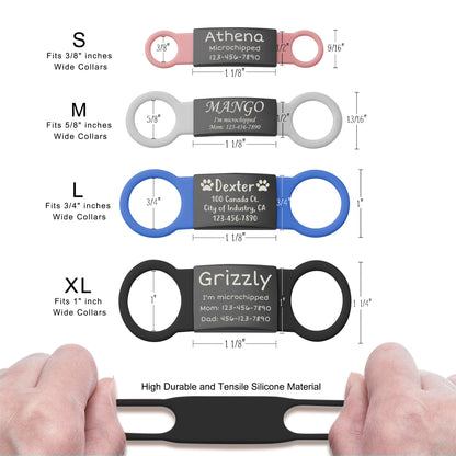 Custom Black Slide-On Pet ID Dog Tag