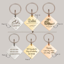 Load image into Gallery viewer, Personalized Diamond Shaped Landscape Themed Pet ID Dog Tag
