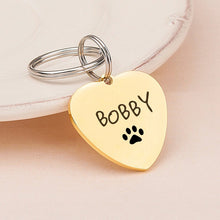 Load image into Gallery viewer, Personalized Heart Shaped Name &amp; Icon Pet ID Dog Tag
