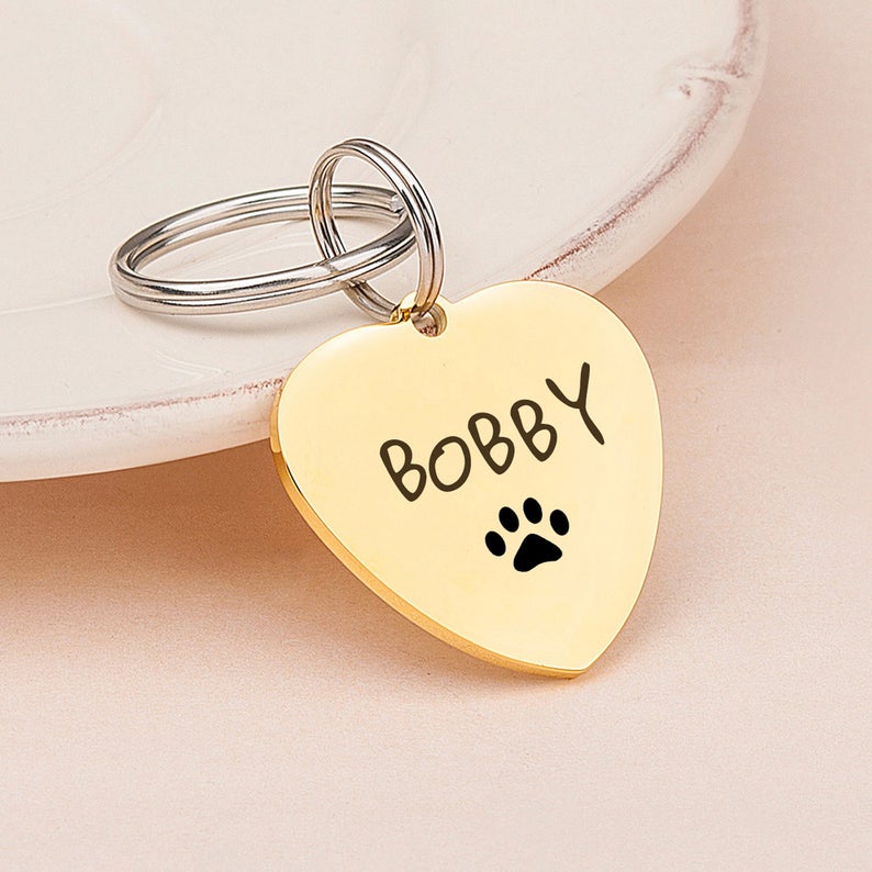 Name and Icon Heart Pet Tag
