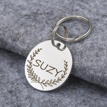 Load image into Gallery viewer, Personalized Round Shaped Name &amp; Frame Pet ID Dog Tag
