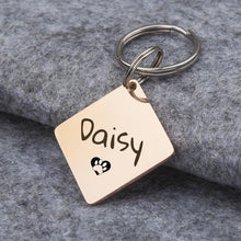 Load image into Gallery viewer, Personalized Diamond Shaped Name and Icon Pet ID Dog Tag
