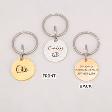 Load image into Gallery viewer, Personalized Round Shaped Name and Number Pet ID Dog Tag
