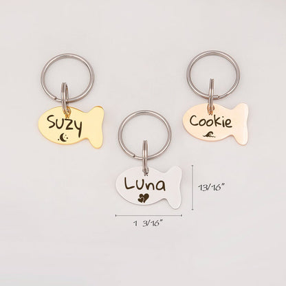 Fish Shaped Name and Icon Pet ID Tag