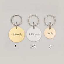 Load image into Gallery viewer, Personalized Round Shaped Name, Icon, &amp; Number Pet ID Dog Tag
