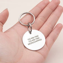 Load image into Gallery viewer, Personalized Round Shaped Pet Portrait Pet Id Dog Tag and Necklace
