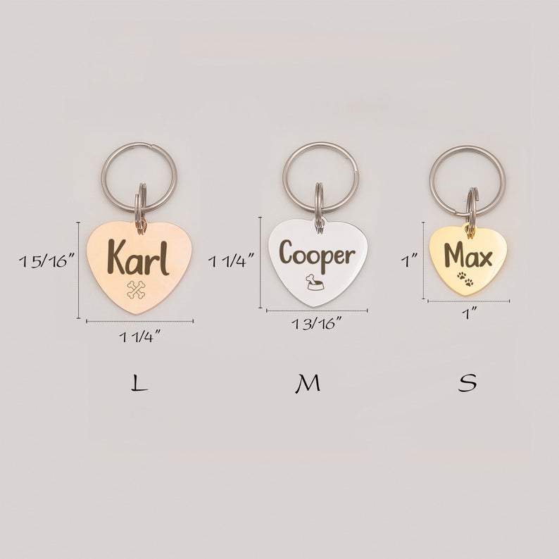 Name and Icon Heart Pet Tag