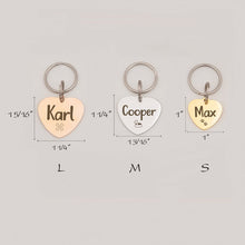 Load image into Gallery viewer, Personalized Heart Shaped Name &amp; Icon Pet ID Dog Tag
