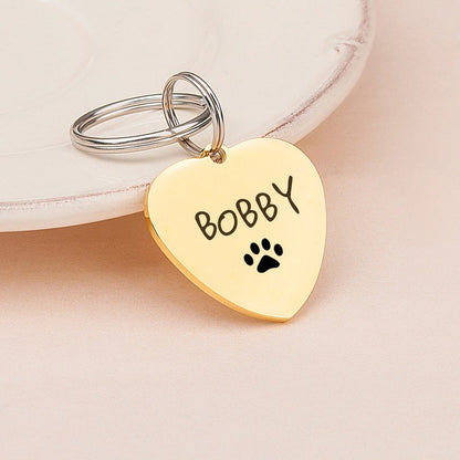 Name and Icon Heart Pet Tag