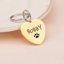 Load image into Gallery viewer, Personalized Heart Shaped Name &amp; Icon Pet ID Dog Tag
