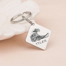 Load image into Gallery viewer, Personalized Diamond Shaped Landscape Themed Pet ID Dog Tag
