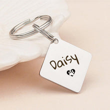 Load image into Gallery viewer, Personalized Diamond Shaped Name and Icon Pet ID Dog Tag
