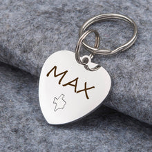 Load image into Gallery viewer, Personalized Heart Shaped Name &amp; State Icon Pet ID Dog Tag
