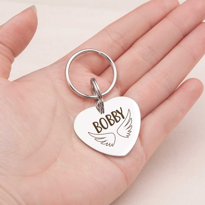 Name with Frame Design Heart Pet Tag