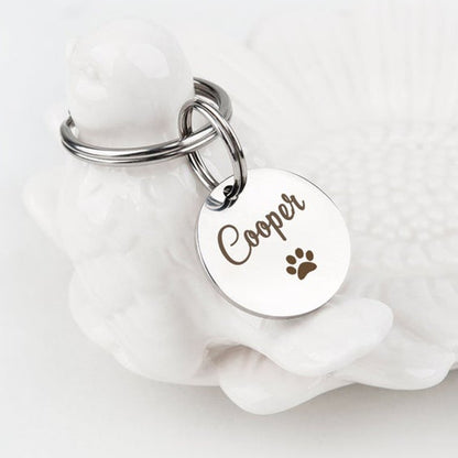 Round Name and Number Pet ID Dog Tag