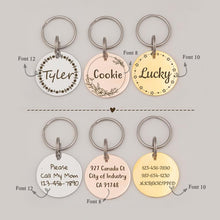 Load image into Gallery viewer, Personalized Round Shaped Name &amp; Frame Pet ID Dog Tag
