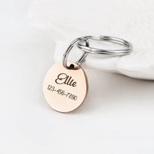 Load image into Gallery viewer, Personalized Round Shaped Name and Number Pet ID Dog Tag
