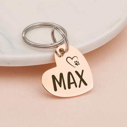 Name and Icon Sideways Heart Pet Tag