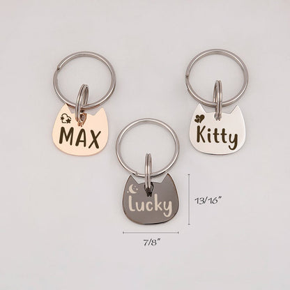 Cat Head Name and Icon Pet ID Tag