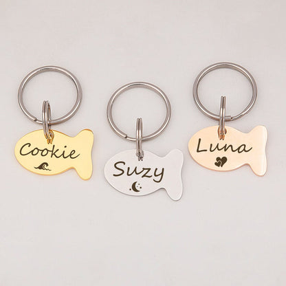 Fish Shaped Name and Icon Pet ID Tag