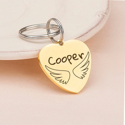 Name with Frame Design Heart Pet Tag