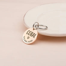 Load image into Gallery viewer, Personalized Round Shaped Name, Icon, &amp; Number Pet ID Dog Tag
