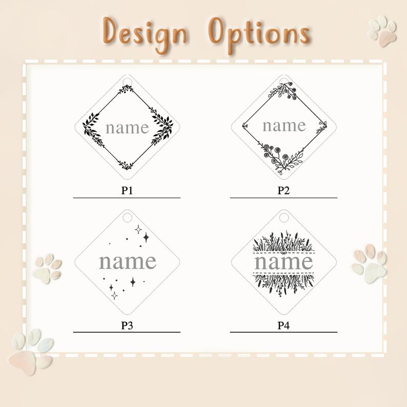 Name and Frame Collar Pet ID Dog Tag