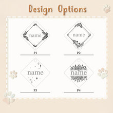 Load image into Gallery viewer, Personalized Diamond Shaped Name and Frame Pet ID Tag
