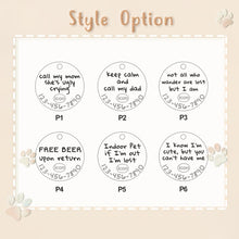 Load image into Gallery viewer, Personalized 2pc Round Shaped Quotes Pet ID Dog Tag
