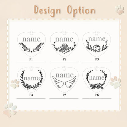 Name with Frame Design Heart Pet Tag